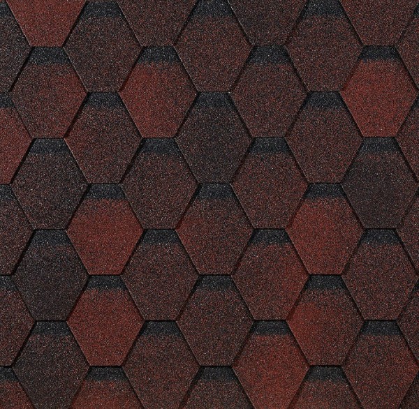 Гибкая черепица EURASIA Docke, Коллекция ШЕСТИГРАННИК Красный купить в Челябинске