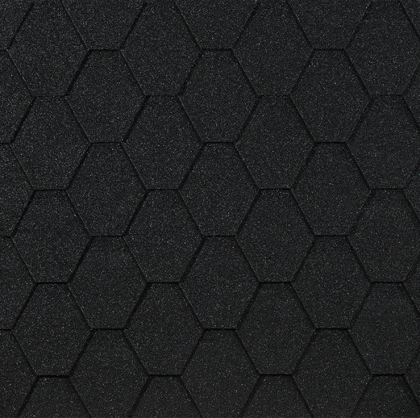 Гибкая черепица EURASIA Docke, Коллекция ШЕСТИГРАННИК Чёрный купить в Челябинске