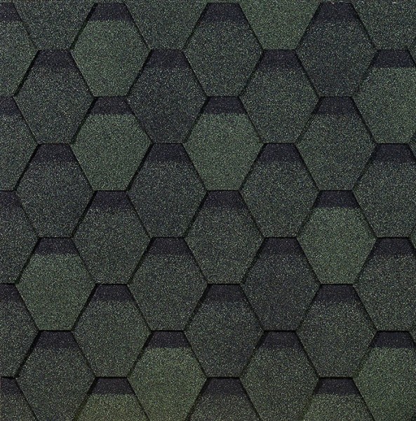 Гибкая черепица EURASIA Docke, Коллекция ШЕСТИГРАННИК Зелёный купить в Челябинске