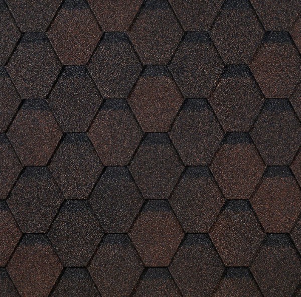 Гибкая черепица EURASIA Docke, Коллекция ШЕСТИГРАННИК Коричневый купить в Челябинске