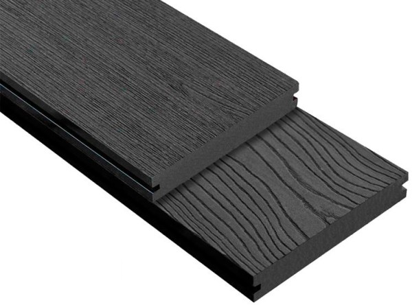 Террасная доска ДПК Outdoor 3D полнотелая STORM/OCEAN BLACK черная купить в Челябинске