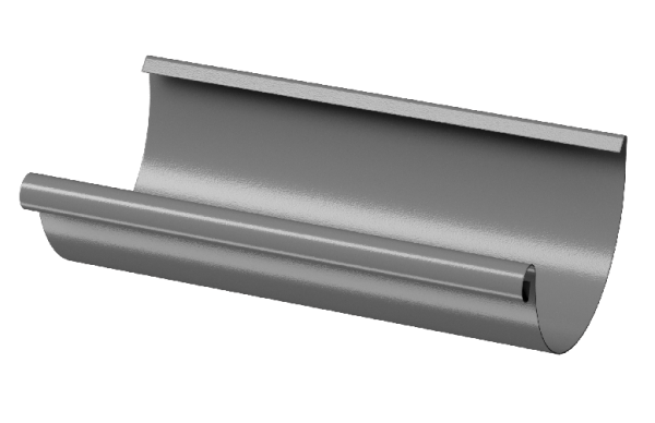 Желоб полукруглый D125 3 м Döcke STAL PREMIUM Графит, (RAL 7024) купить в Челябинске