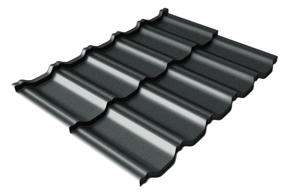 Металлочерепица модульная Квинта Uno Grand Line c 3D резом 0,5 GreenСoat Pural Matt RR2Н3 (RAL 7016 антрацитово-серый) купить в Челябинске