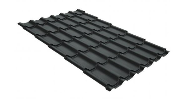 Металлочерепица классик GL 0,5 GreenCoat Pural RR 23 темно-серый (RAL 7024 мокрый асфальт) купить в Челябинске