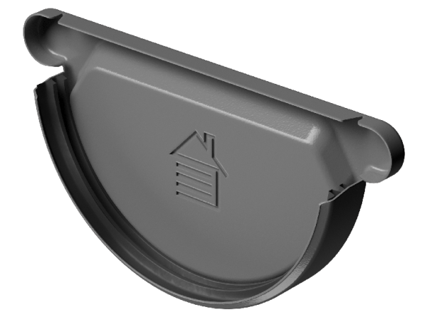 Заглушка желоба D125 Döcke STAL PREMIUM Графит, (RAL 7024) купить в Челябинске