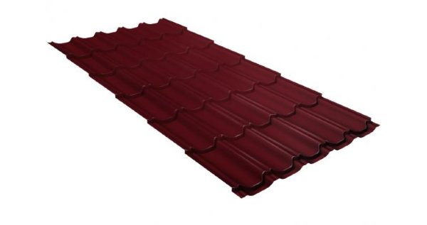 Металлочерепица квинта плюс GL 0,5 Satin RAL 3005 красное вино купить в Челябинске