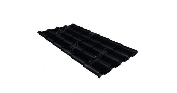 Металлочерепица камея 0,45 Drap RAL 9005 черный купить в Челябинске