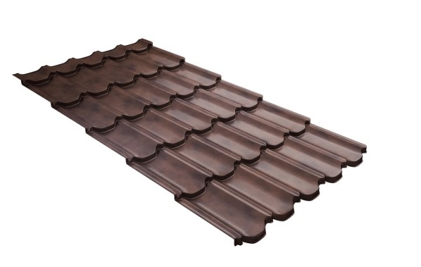 Металлочерепица квинта плюс с  3D резом 0,45 Safari Twincolor Brown купить в Челябинске