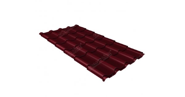 Металлочерепица камея 0,45 Drap RAL 3005 красное вино купить в Челябинске