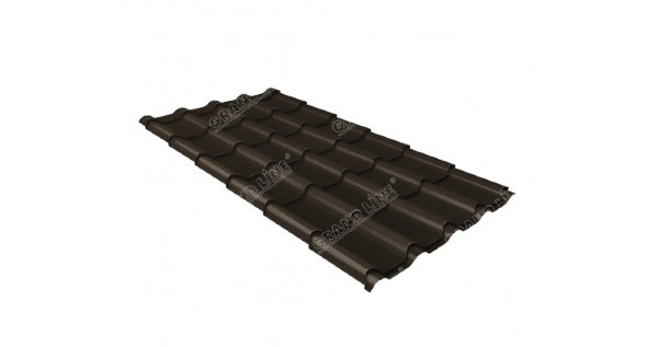 Металлочерепица камея GL 0,5 GreenCoat Pural RR 32 темно-коричневый (RAL 8019 серо-коричневый) купить в Челябинске