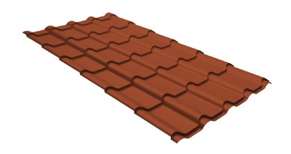Металлочерепица камея GL 0,5 GreenCoat Pural RR 750 кирпично-красный (RAL 8004 терракота) купить в Челябинске