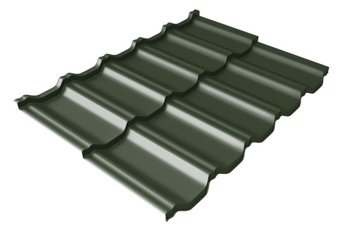 Металлочерепица модульная Квинта Uno Grand Line c 3D резом 0,5 GreenСoat Pural RR 11 темно-зеленый (RAL 6020 хромовая зелень) купить в Челябинске