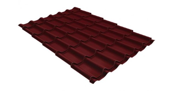 Металлочерепица классик GL 0,5 Velur20 RAL 3005 красное вино купить в Челябинске