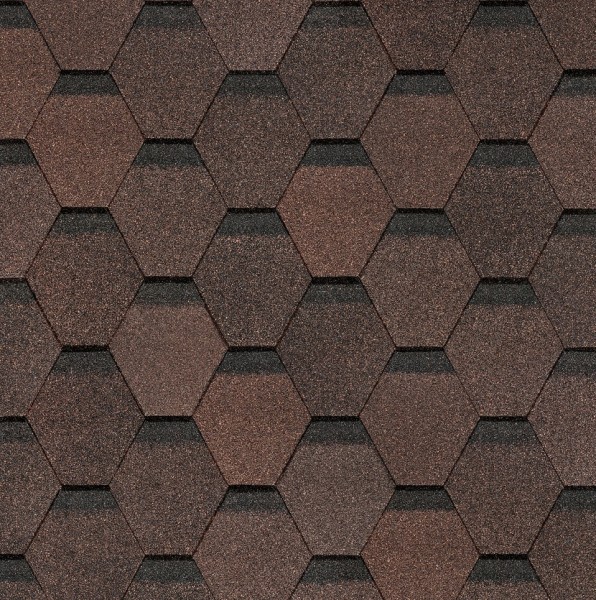 Гибкая черепица Docke, коллекция Шестигранник Коричневый купить в Челябинске