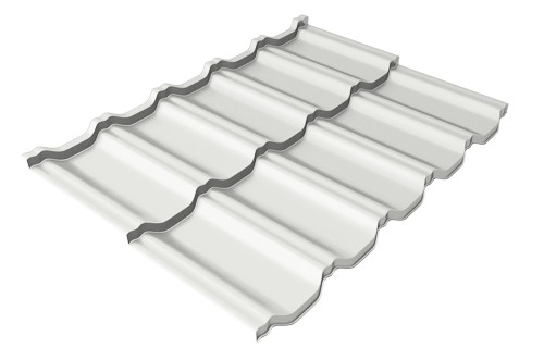 Металлочерепица модульная Квинта Uno Grand Line c 3D резом 0,5 Satin RAL 9003 сигнальный белый купить в Челябинске