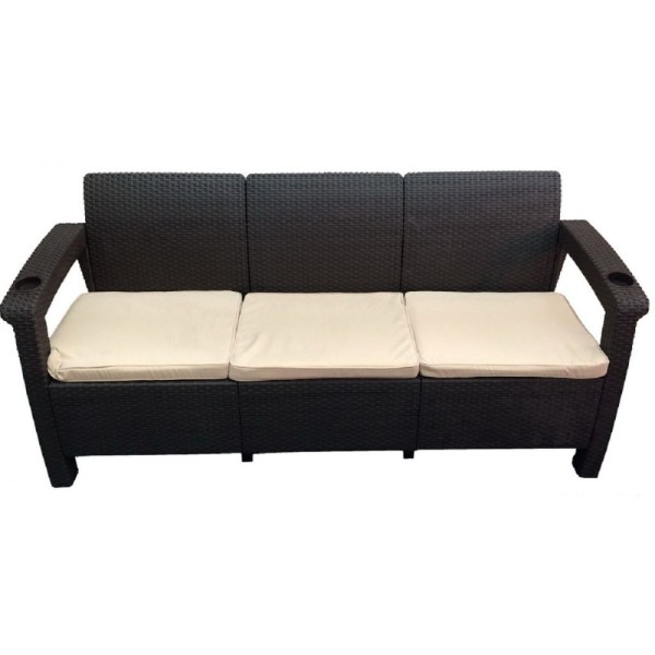 Трёхместный диван  Yalta Sofa 3 Seat венге купить в Челябинске