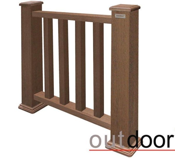 Ограждение из ДПК Outdoor Классик 3D STORM коричневый микс купить в Челябинске