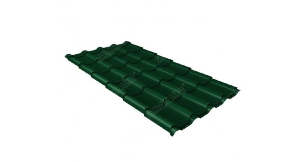 Металлочерепица камея 0,5 Satin RAL 6005 зеленый мох купить в Челябинске