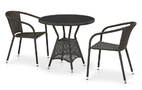 Комплект плетеной мебели AFINA из иск. ротанга T707ANS/Y137C-W53 Brown 2Pcs купить в Челябинске