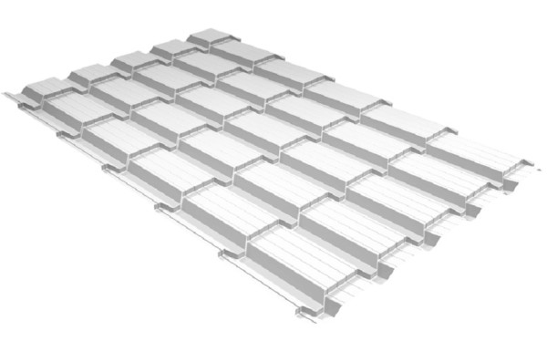 Металлочерепица GL квадро профи 0,5 Satin RAL 9003 сигнальный белый купить в Челябинске