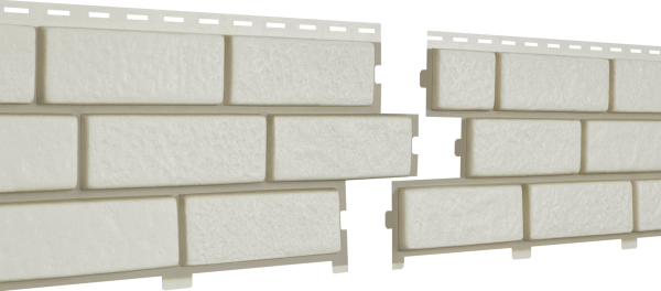 Фасадная панель Ю-Пласт Стоун Хаус Кирпич с декорированным швом Белый купить в Челябинске