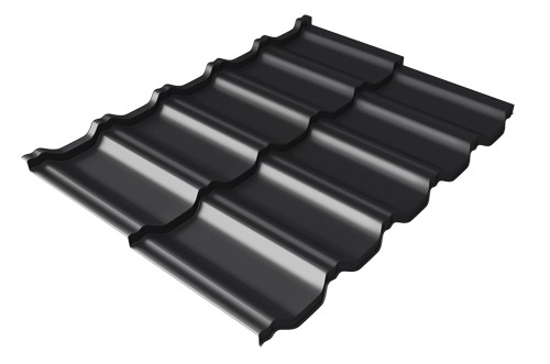 Металлочерепица модульная Квинта Uno Grand Line c 3D резом 0,5 Satin Мatt RAL 9005 черный купить в Челябинске