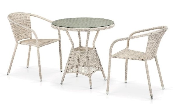Комплект плетеной мебели AFINA из иск. ротанга T705ANT/Y137C-W85 Latte 2Pcs купить в Челябинске