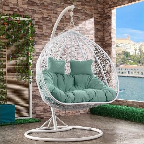 Кресло Подвесное из искусственного ротанга AFM-109A White/Green купить в Челябинске