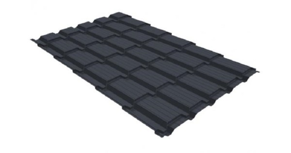 Металлочерепица GL квадро профи 0,5 GreenCoat Pural RR 23 темно-серый (RAL 7024) мокрый асфальт купить в Челябинске