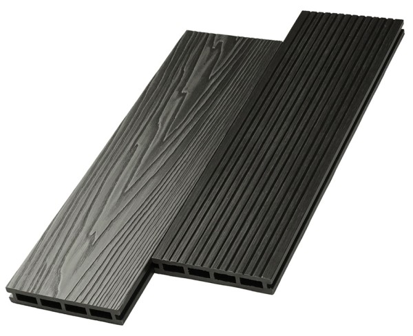 Террасная доска ДПК NanoWood двусторонняя New 3D тиснение + вельвет Графит купить в Челябинске