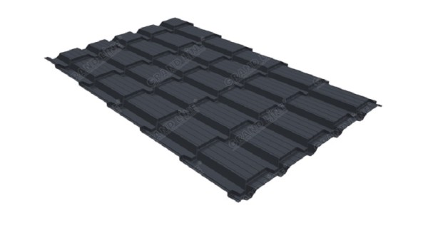 Металлочерепица GL квадро профи 0,5 Satin RAL 7024 мокрый асфальт купить в Челябинске