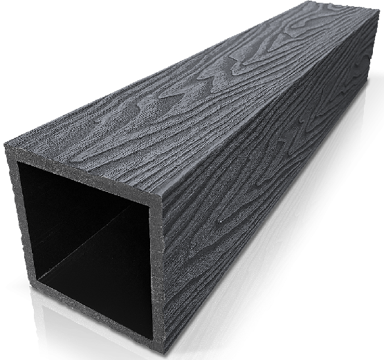 Столб ДПК 3D GardenParkett фактура дерева Графит купить в Челябинске