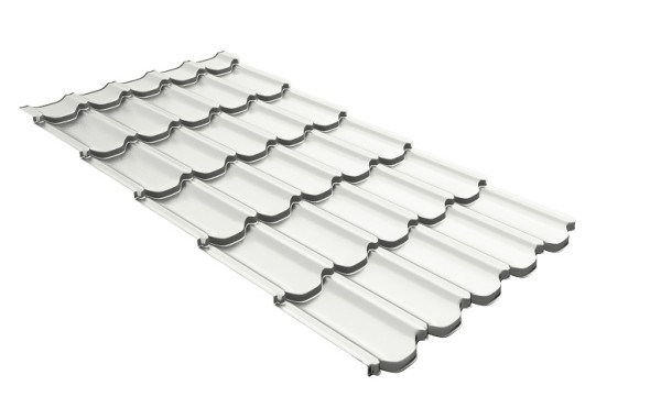 Металлочерепица квинта плюс с 3D резом 0,5 Satin RAL 9003 сигнальный белый купить в Челябинске