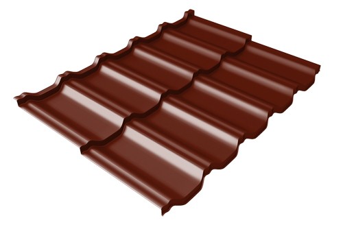Металлочерепица модульная Квинта Uno Grand Line c 3D резом 0,5 Satin RAL 3005 красное вино купить в Челябинске