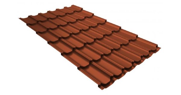 Металлочерепица квинта плюс 0,5 GreenCoat Pural RR 750 кирпично-красный (RAL 8004 терракота) купить в Челябинске