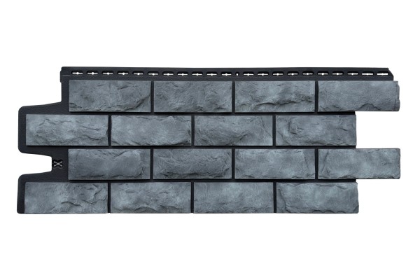 Фасадные панели Grand Line Колотый Камень Антрацит, Шов черный купить в Челябинске